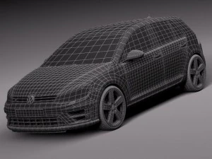 Volkswagen Golf VII R 5-drzwiowy 2015r Model 3D