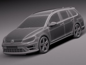 Volkswagen Golf VII R Variant 2015 Modelo 3D