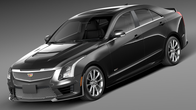 Cadillac ATS V Sedan 2016 Model 3D .c4d .max .obj .3ds .fbx .stl .blend 