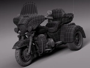 Harley Davidson Triglide 2015 3D Model
