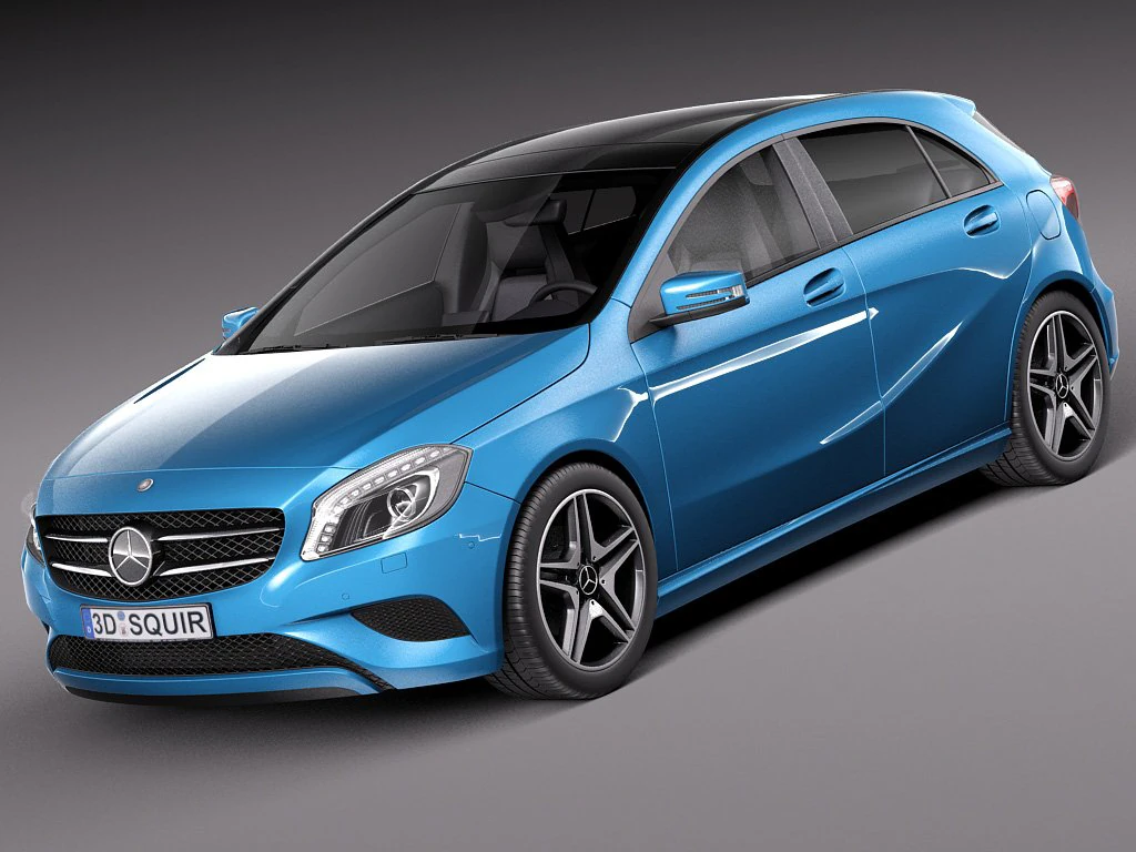 Mercedes-Benz A180 Eco 2015 3D Model .c4d .max .obj .3ds .fbx .stl .blend 