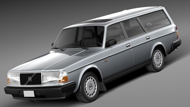 Volvo 240 Estate EU 1993 3D मॉडल .c4d .max .obj .3ds .fbx .stl .blend 