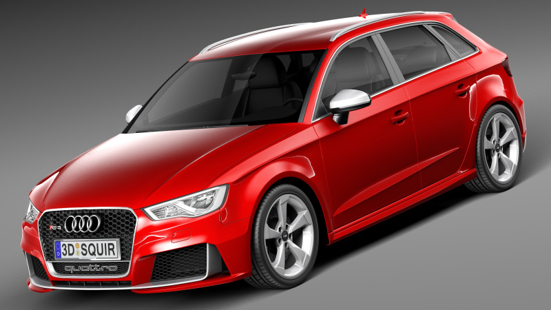 Audi RS3 Sportback 2016 3D Model .c4d .max .obj .3ds .fbx .stl .blend 
