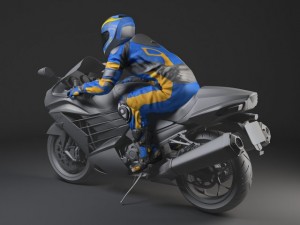 Biker Motorcycle Rider Rigged Modèle 3D