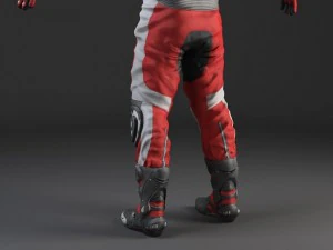 Biker Motorcycle Rider Rigged 3D Model