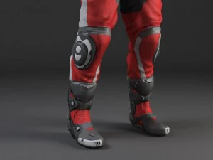 Biker Motorcycle Rider Rigged 3D Model