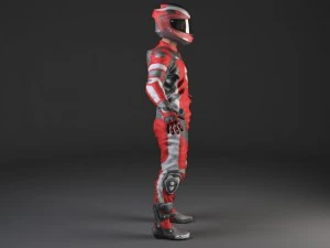 Biker Motorcycle Rider Rigged 3D Model