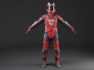 Biker Motorcycle Rider Rigged Modèle 3D