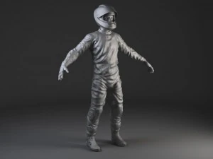 Biker Motorcycle Rider Rigged 3D Model