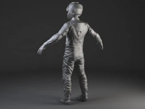 Biker Motorcycle Rider Rigged 3D Model