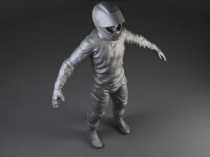 Biker Motorcycle Rider Rigged 3D Model