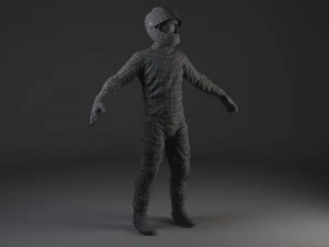 Biker Motorcycle Rider Rigged 3D Model