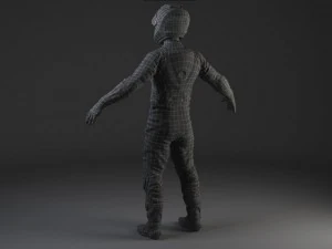 Biker Motorcycle Rider Rigged 3D Model