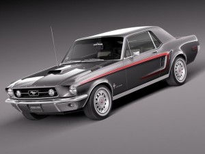 Mustang Coupe 1967 3D Model