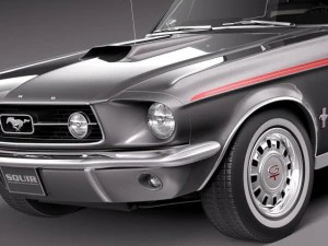 Mustang Coupe 1967 3D Model