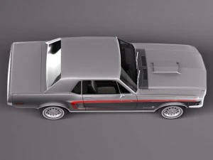 Mustang Coupe 1967 3D Model