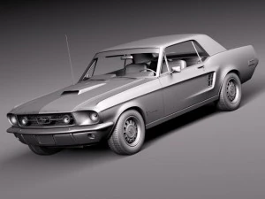 Mustang Coupe 1967 3D Model