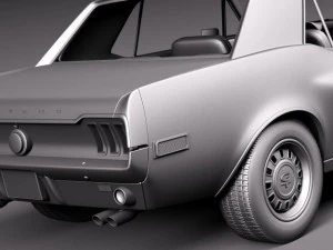 Mustang Coupe 1967 3D Model