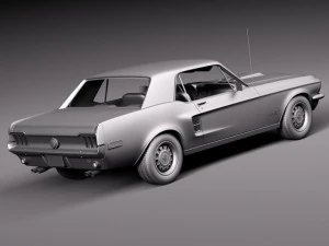 Mustang Coupe 1967 3D Model