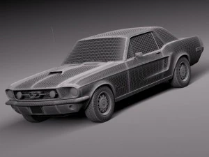 Mustang Coupe 1967 3D Model