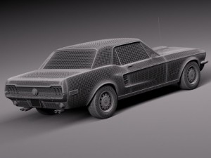 Mustang Coupe 1967 Modelo 3D