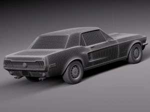 Mustang Coupe 1967 3D Model