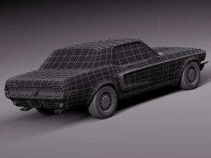 Mustang Coupe 1967 3D Model