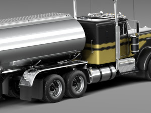 Kenworth W900 Tanker Truck 1974 3D 模型