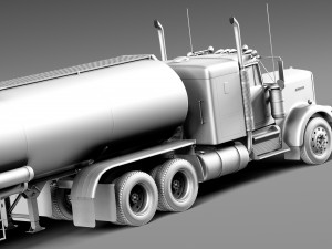 Kenworth W900 Tanker Truck 1974 3D 模型
