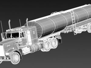 Kenworth W900 Tanker Truck 1974 3D 模型