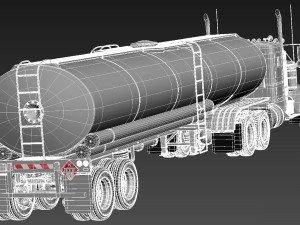 Kenworth W900 Tanker Truck 1974 3D 模型