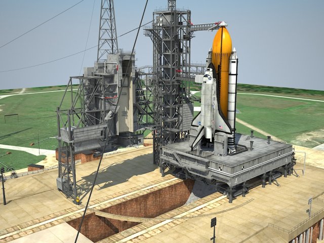 NASA Kennedy Space Center 39B 3D Model .c4d .max .obj .3ds .fbx .stl .blend 
