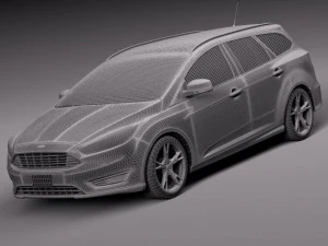 Focus Wagon 2015 3D Model