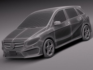 Mercedes-Benz B-class AMG 2015 3D Model