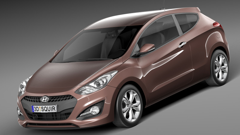 Hyundai i30 3-door 2013 3D मॉडल .c4d .max .obj .3ds .fbx .stl .blend 