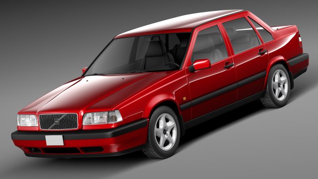 Volvo 850 Sedan EU 1991-1997 3D-Modell .c4d .max .obj .3ds .fbx .stl .blend 