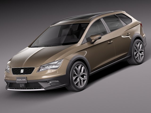 Seat Leon X Perience 2015 Model 3D .c4d .max .obj .3ds .fbx .stl .blend 