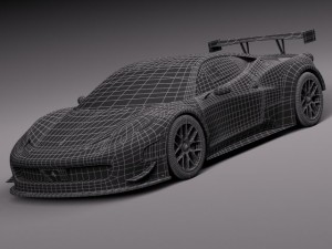 Ferrari 458 GT3 Race Car 2014 3D Model