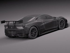Ferrari 458 GT3 Race Car 2014 3D Model