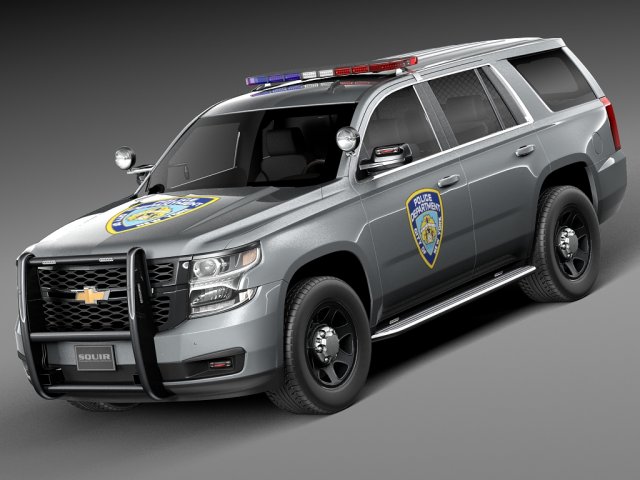 Chevrolet Tahoe PPV 2015 NYPD 3D मॉडल .c4d .max .obj .3ds .fbx .stl .blend 