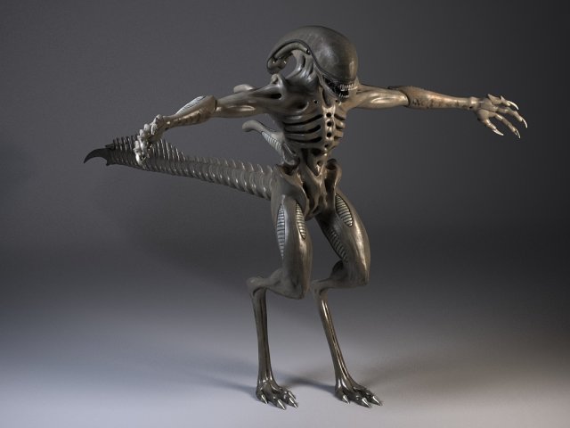 Alien Xenomorph rigged 3D Model .c4d .max .obj .3ds .fbx .stl .blend 
