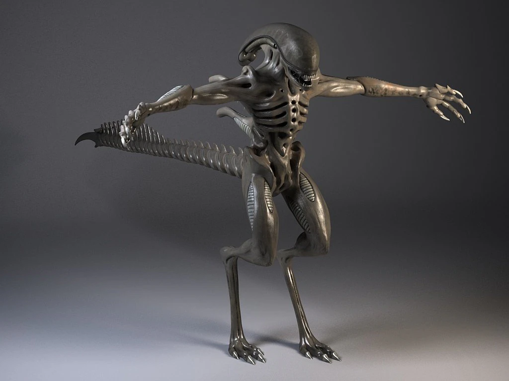 Alien Xenomorph rigged 3D Model .c4d .max .obj .3ds .fbx .stl .blend 
