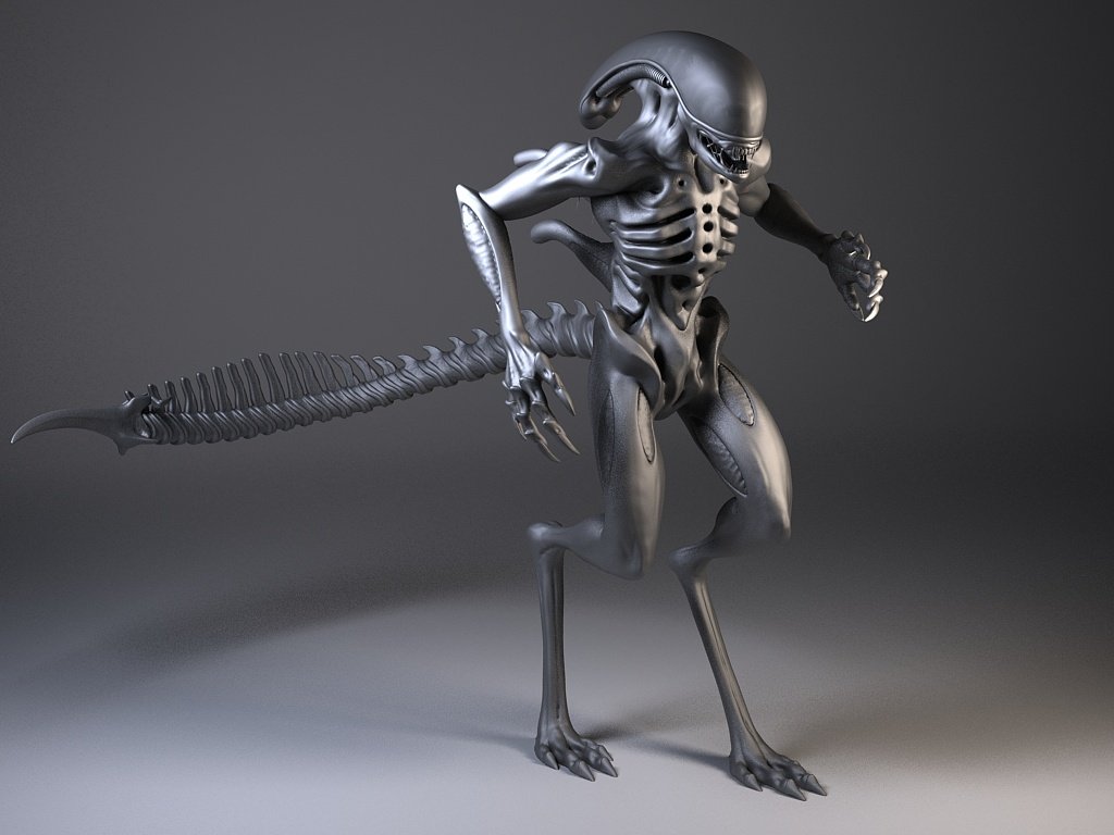 Alien Desenho Modelo 3D $10 - .dae .obj - Free3D