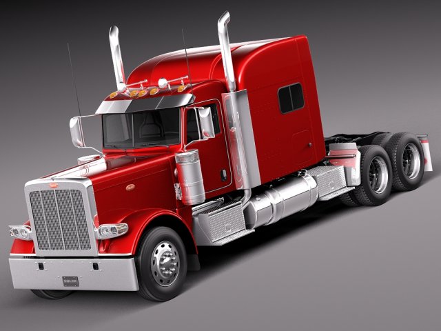 Peterbilt 389 Sleeper Cab 2015 3D Model .c4d .max .obj .3ds .fbx .stl .blend 