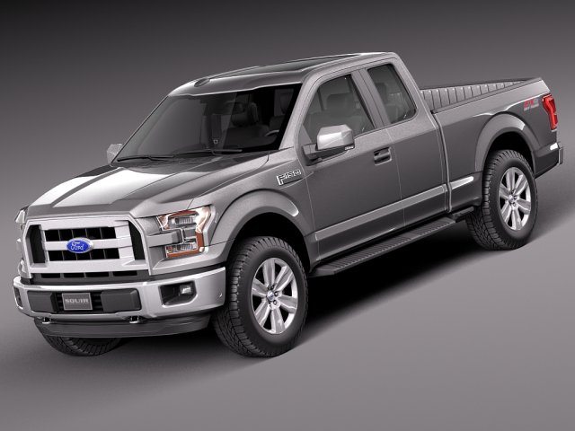 F-150 Extended Cab 2015 3D Model .c4d .max .obj .3ds .fbx .stl .blend 
