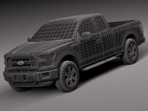 F-150 Extended Cab 2015 3D Model