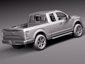 F-150 Extended Cab 2015 3D Model