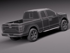 F-150 Extended Cab 2015 3D Model