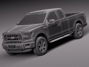 F-150 Extended Cab 2015 3D Model