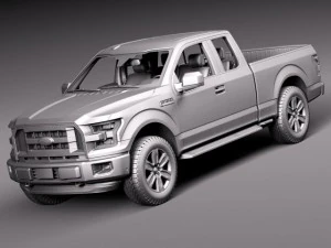 F-150 Extended Cab 2015 3D Model